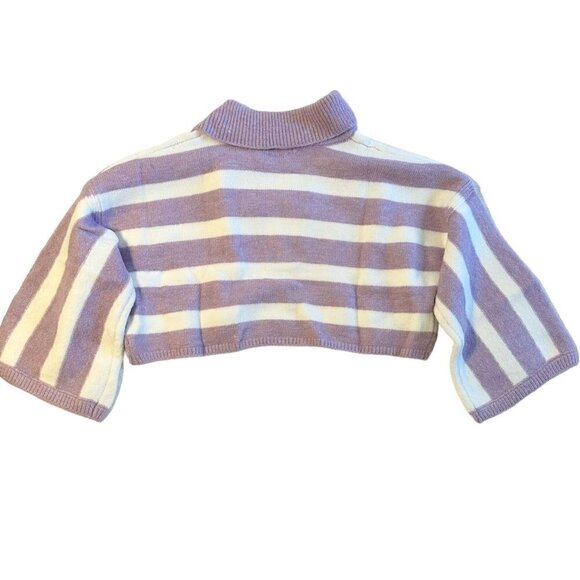 NWT For Love and Lemons Striped Maud Boxy Crop Wide Sleeve Sweater - Small - Picture 6 of 9